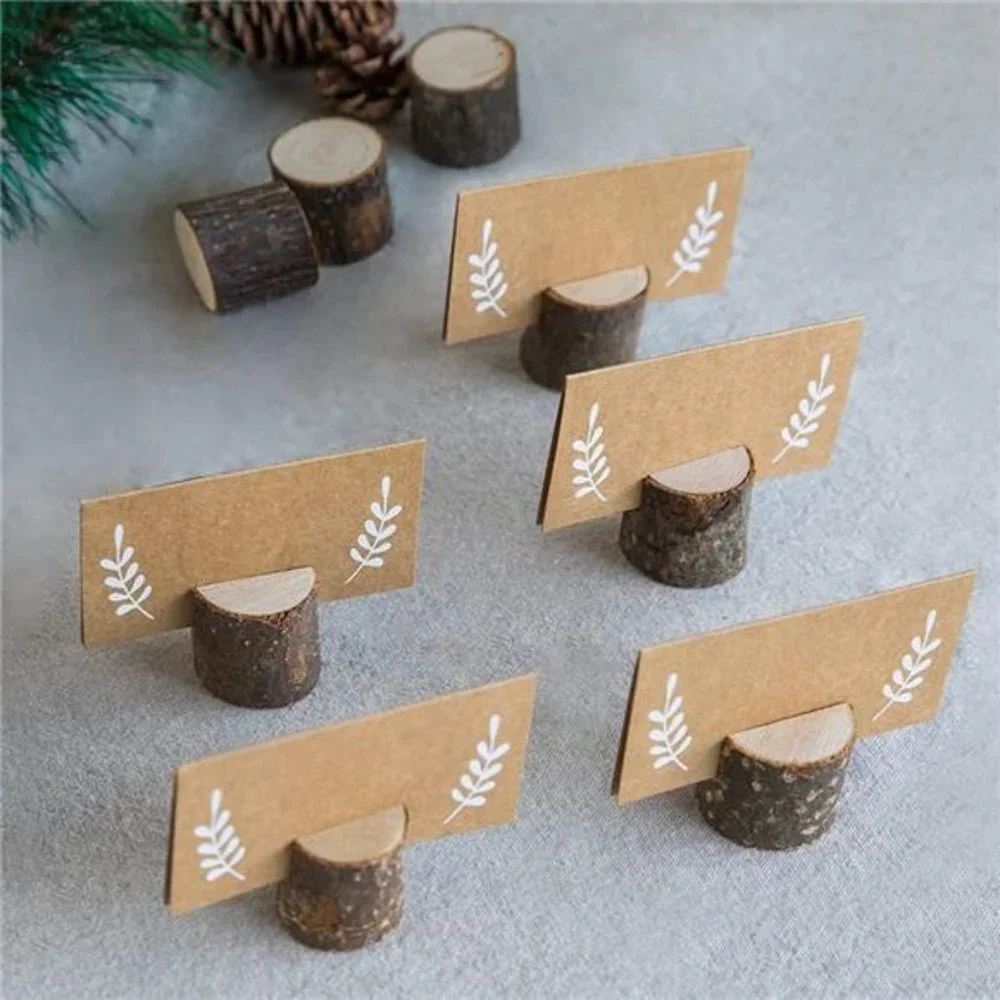 20Pcs Rustic Card Photo Holders and 24Pcs Kraft Cards, Thanksgiving & Wedding